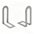 Heavy Duty 1 Pair L-shaped Iron Bookends Space-saving Design Ideal Qme Gray