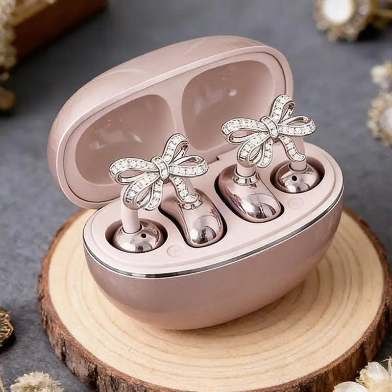 1Pair Fashion Headphone Decoration Clip Removable Diameter Buckle Diamond Butterfly Shape Decorative For Bluetooth Earphone Qme