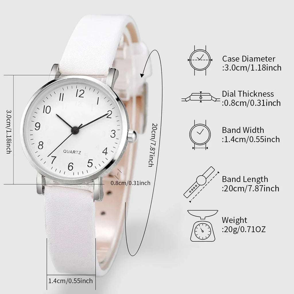 Leather Bracelet Watch with Arabic Dial for Women, Quartz Watches, Pearls, Boxed Butterfly Bracelet, Fashion, 2 Pieces Per Set Qme
