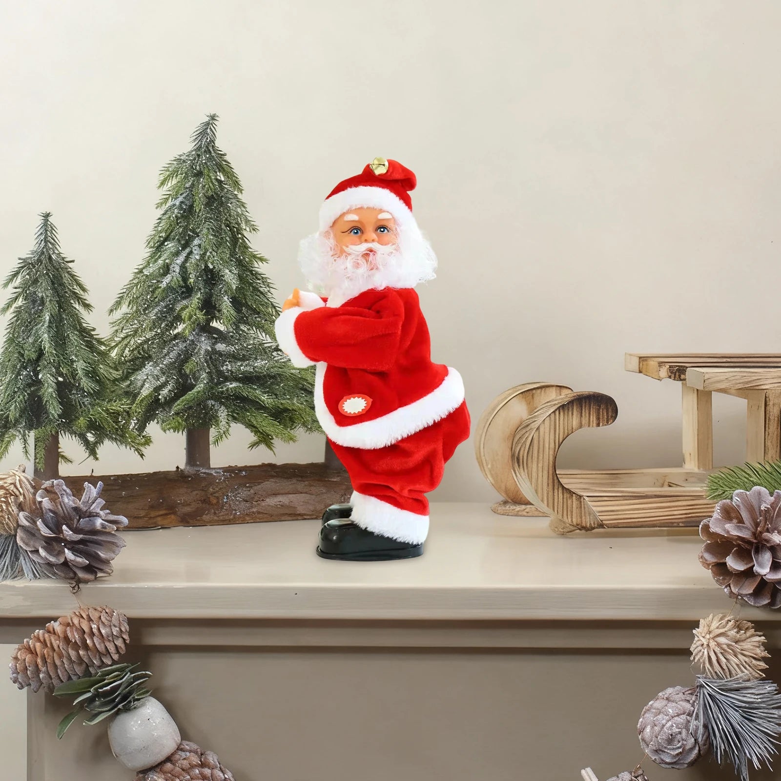 Santa Claus Twerking Elderly Buttock Xmas Figurine Doll for Home Desktop Ornament Music Party Christmas Decoration Gift for Kids Qme