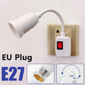 E27 Direct Plug Swivel Head Socket Bulb Holder Switch EU LED Table Qme Default Title