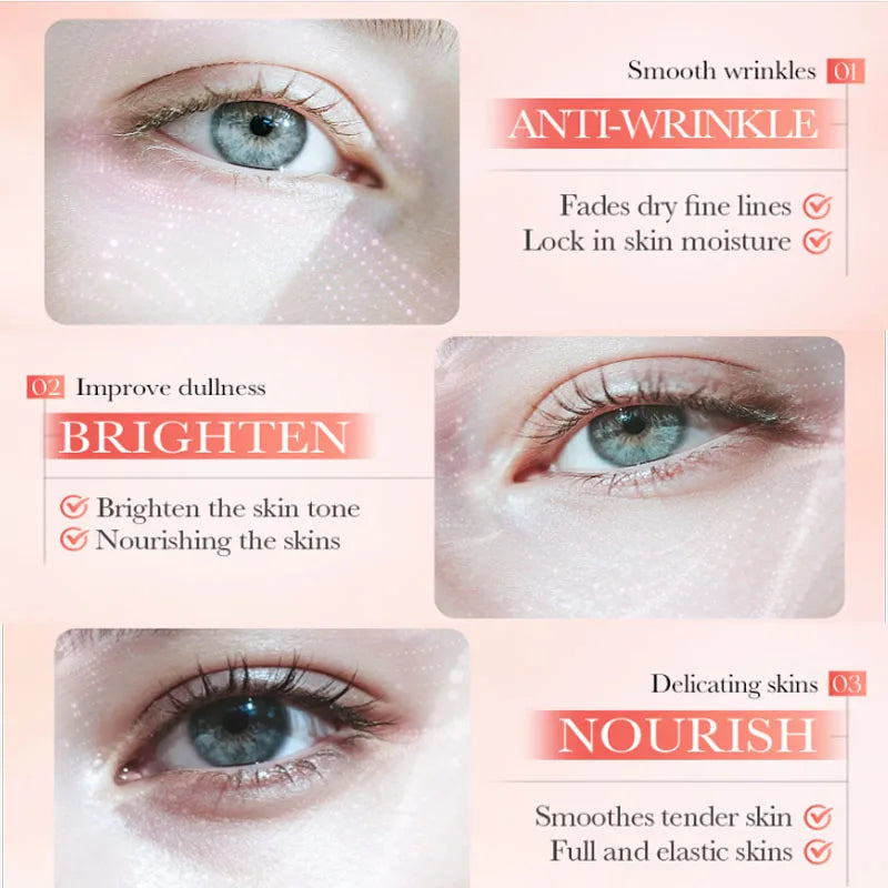 Instant Wrinkle Remove Eye Cream Collagen Reduce Fine Lines WrinklesEye Bags Dark Circle Puffiness Moisturizing Firming Eye Care Qme