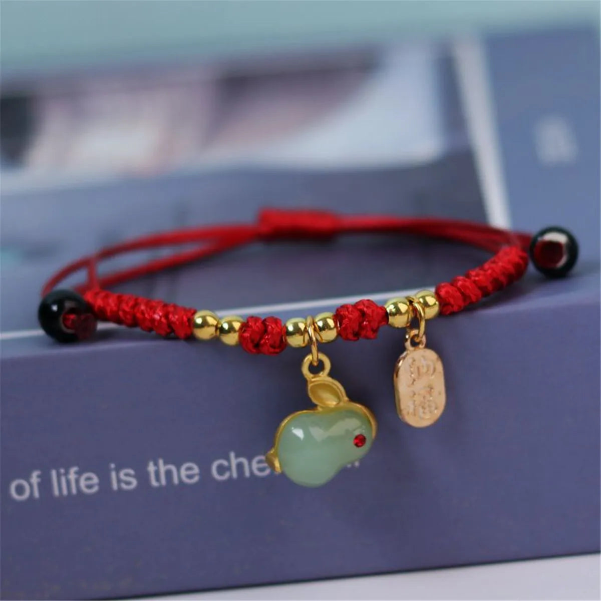 Cute Rabbit Charm Versatile Ceramic Woven Bracelet Hip Hop Kawaii Pendant Rope Chain Jewelry Gift Wholesale Chinese Bracelet Qme