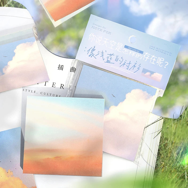 Ins Colorful Clouds To Do List 100/600 Sheets planner Student Long Style Note Paper Memo Pad Stationery School Supplies Qme