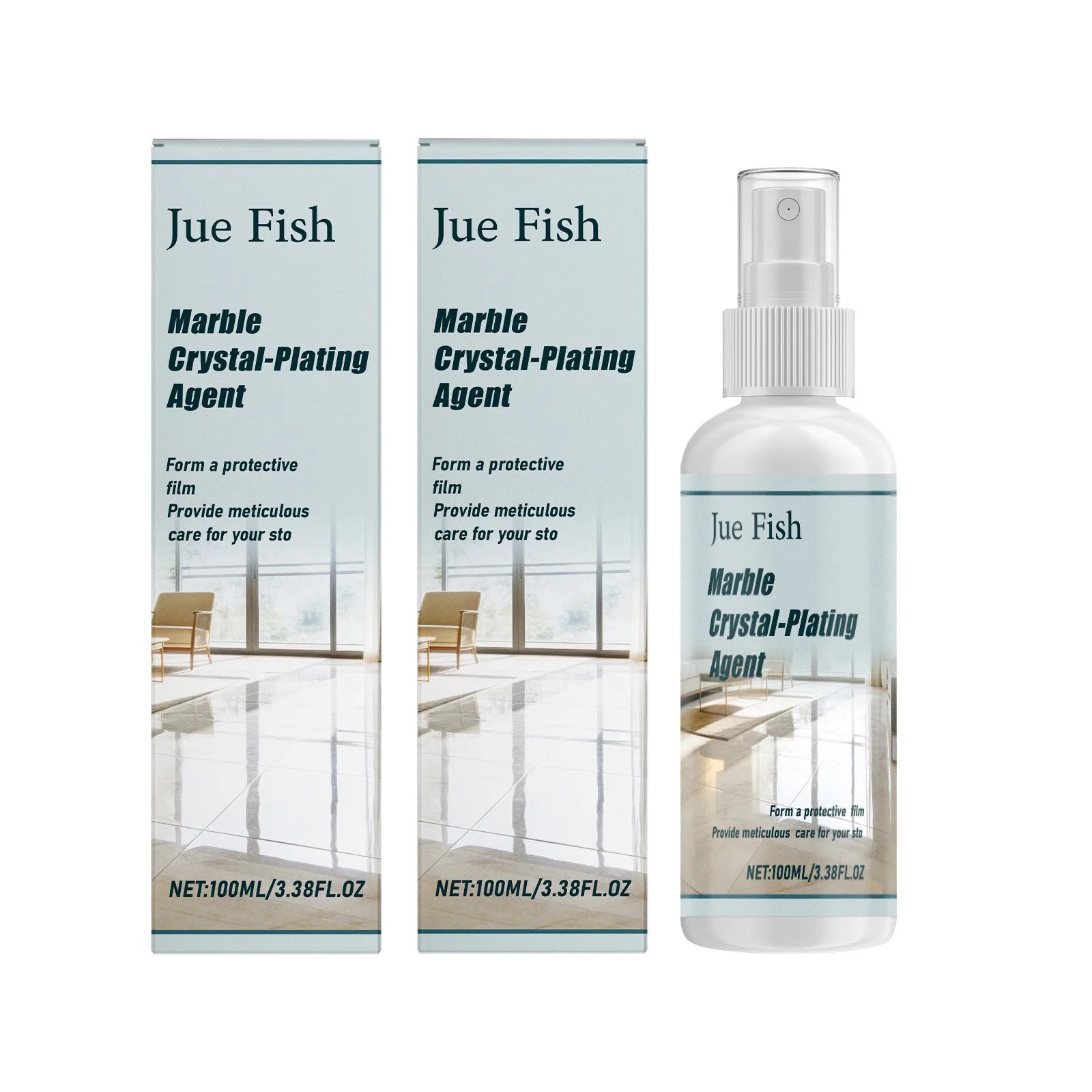 Marble Plating Agent Cleaning Polishing Enhancing Glossiness Form Protective Film Protection Multi Functional Marble Care Agent Qme 2 x 100ml Boxed