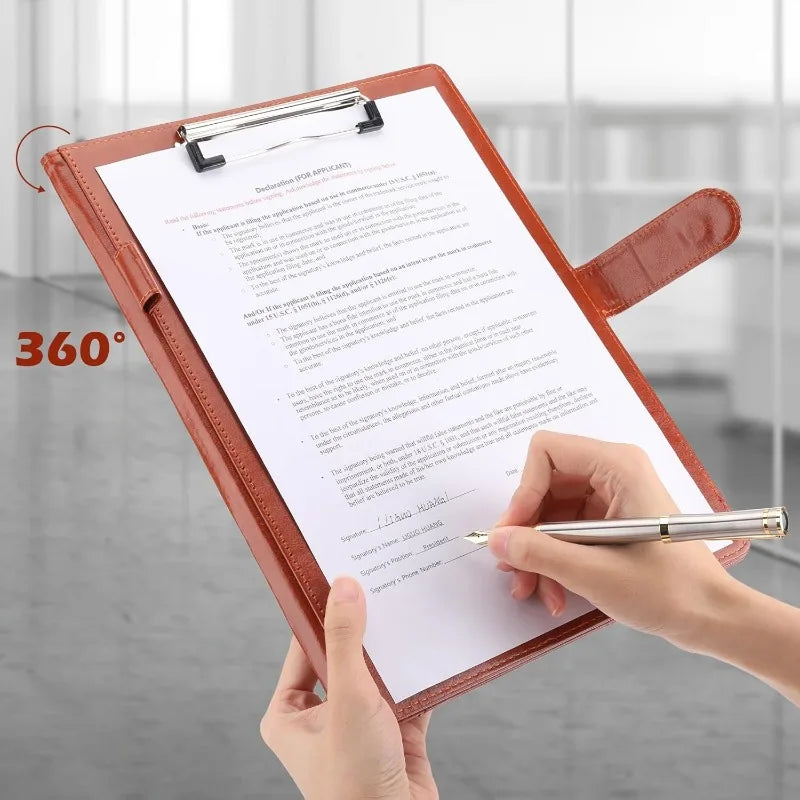 Faux Leather Writing Portfolio Clipboard Cover A4 Letter Legal Pad Qme