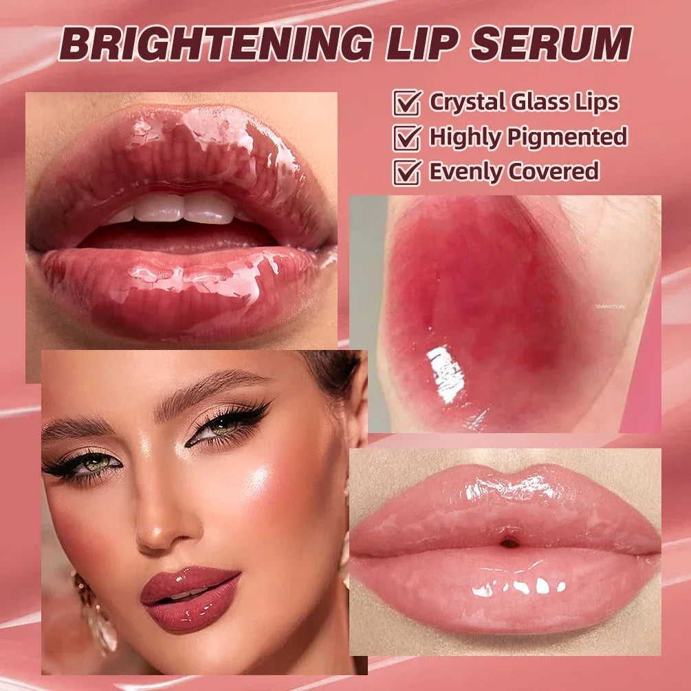 QIBEST 8 Color Mirror Pearl Lip Glaze Fine Shimmering Hydrating Lip Gloss Moisturizing Crystal Gloss Lip Tint Nourish Lip Makeup Qme
