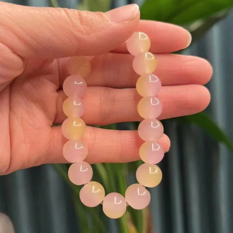 Chinese Imitation Bodhi Plate Playing Bracelet Girl Gradient Glass Bead Bracelet for Unisex Present DIY Jewelry Wholesale Qme yellow 10mm