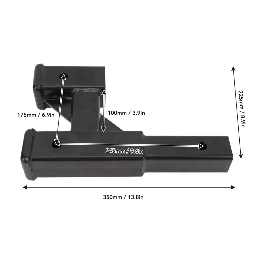 Trailer Hitch Riser Steel 9.65in Extension Range Black Hitch Extender Adapter for Car SUV Pickup Truck RV with 2in Towing Port Qme