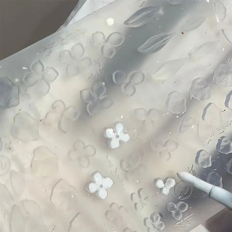 3D Silicone Flower Nail Carving Mold Butterfly Stamping Plate Nails Qme