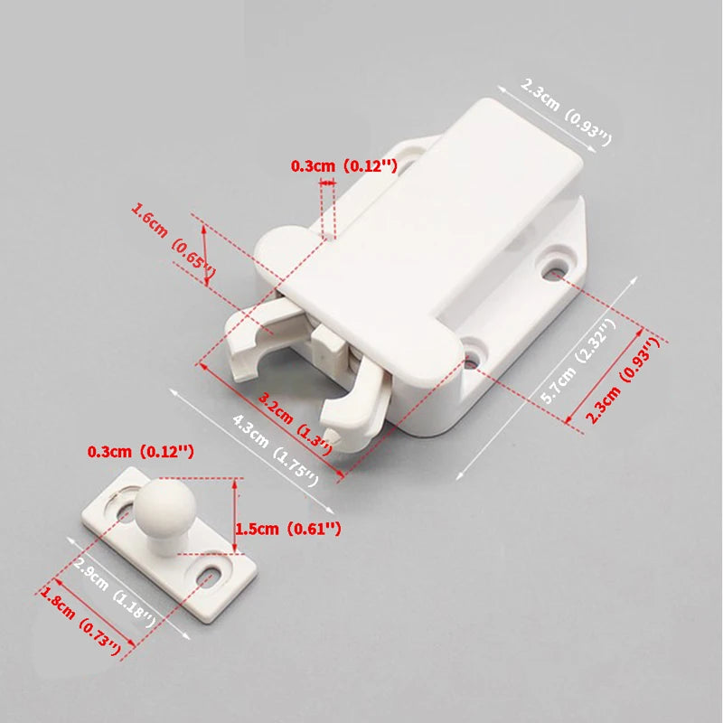 4 6 Push Open Door Catch Kitchen Cabinet Touch Latch Release Drawer Qme White