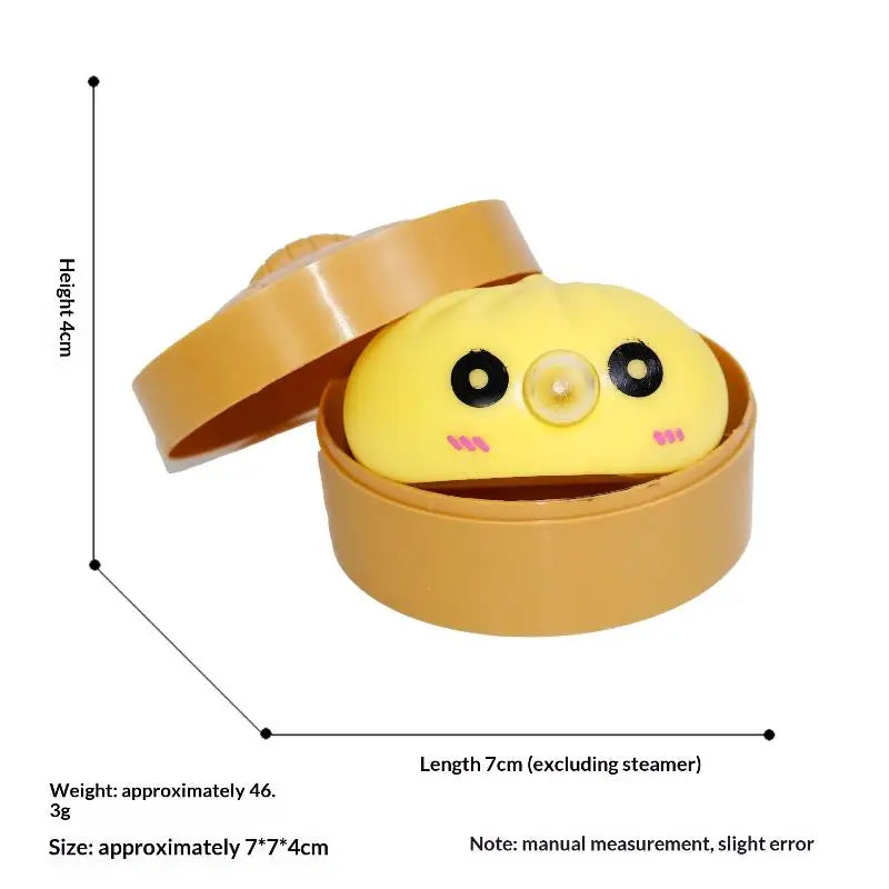 Cute Bubble-blowing Squeeze Bun Steamer Basket Toy Squishy Dumpling Qme Yellow