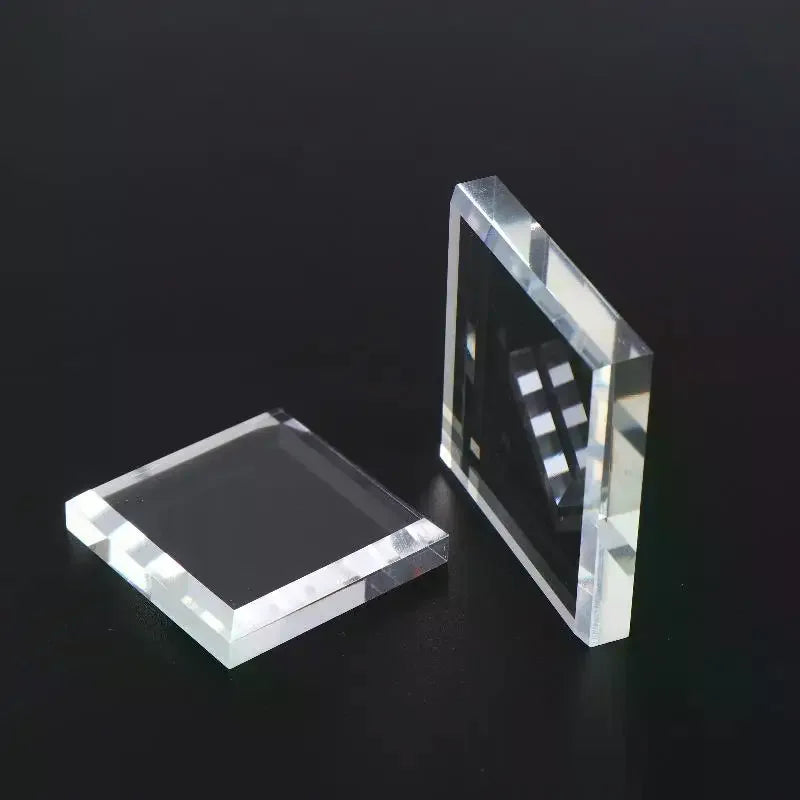 Transparent Square Crystal Glass Base Non Slip Bottom Stand for Jewelry Ring Necklace Display Craft Decor Qme