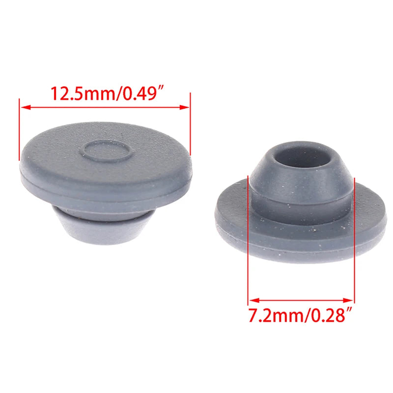 100Pcs Rubber Stoppers Self Sealing Injection Ports For 13mm Glass Bottles Qme