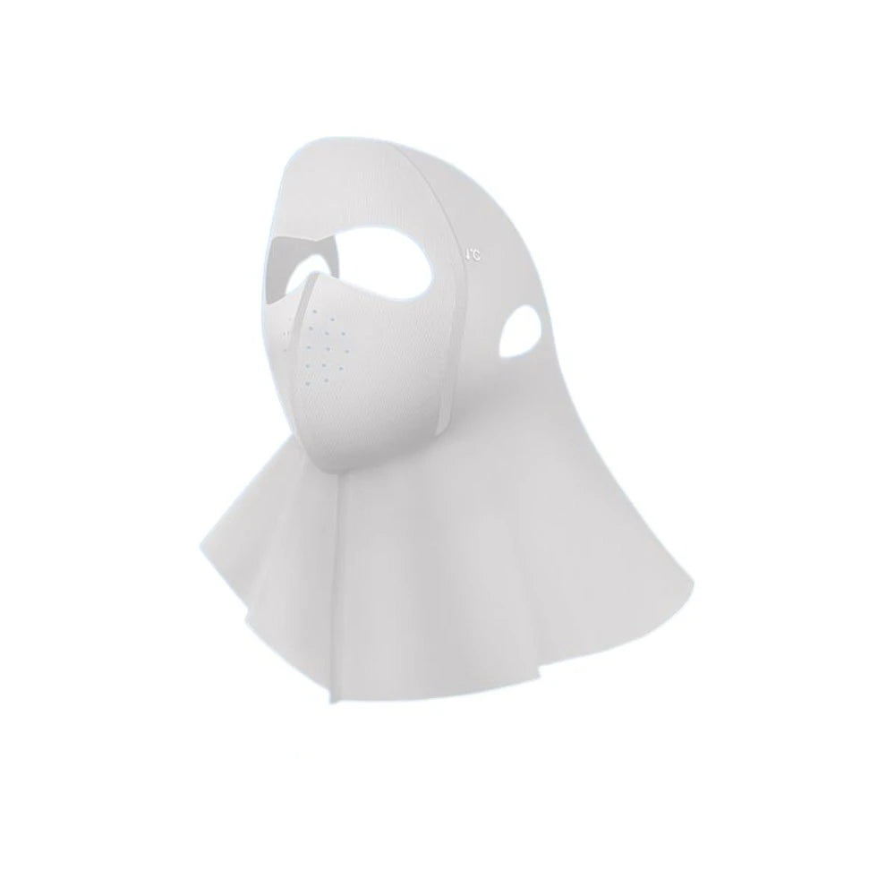Fashion Summer Full-face Sunscreen Veil Anti UV UPF 50+ Ice Silk Face Qme Light Grey