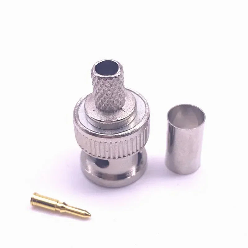 25-Piece BNC RG58 RG59 RG60 Male Plug Crimp Connectors for CCTV Camera Connect Anpwoo BNC Communication Converter sercurity IPC Qme