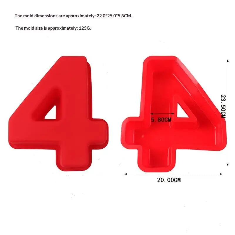 10 Inches Number Baking Moulds Large Silicone 3D Cake DIY Shape 0-9 Qme 4