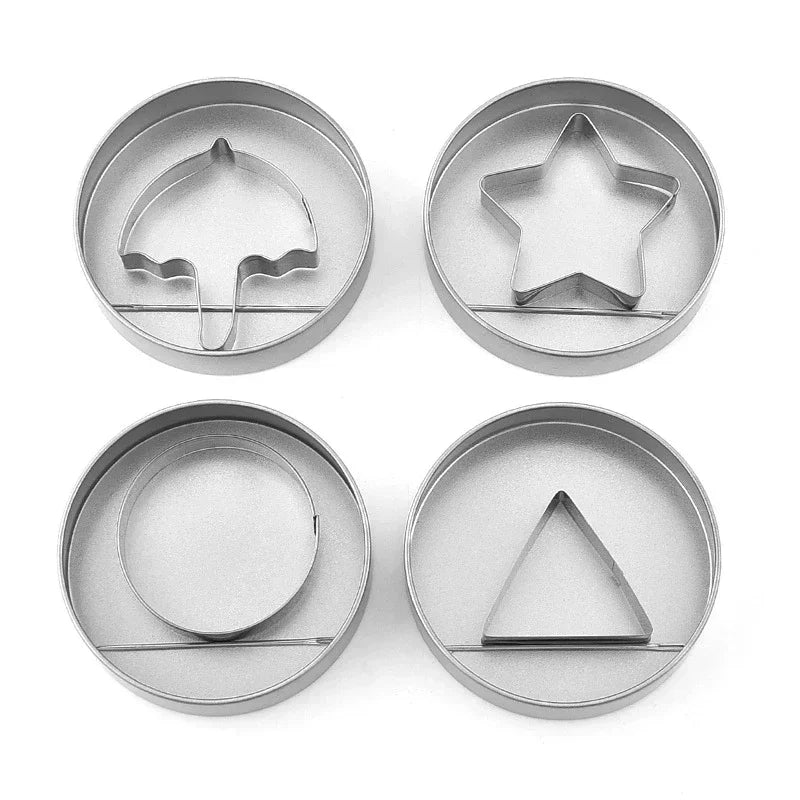 6 Sugar Cookie Cutter Mold Stainless Steel Korean Cookies Game Tools Qme 4set