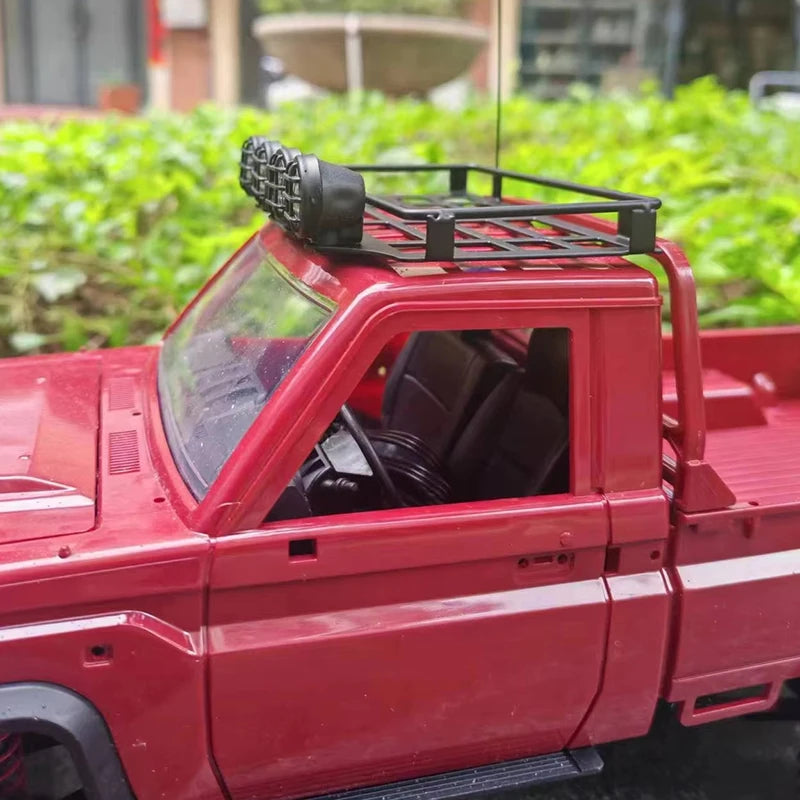 MN82 Metal Luggage Carrier Roof Rack LED Light RC Model Car Upgrade Qme