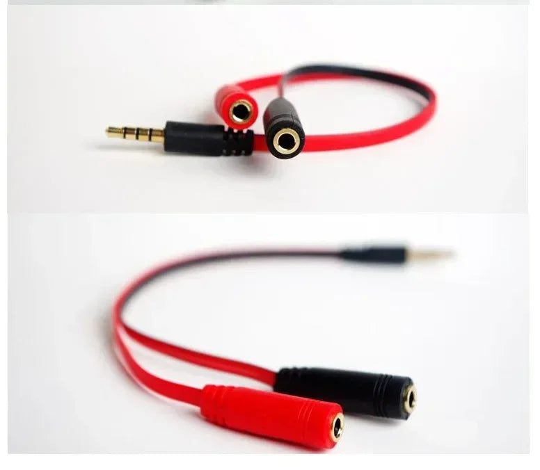 10PCS Y Splitter Cable 3.5 Mm 1 Male To 2 Dual Female Audio Cable for Earphone Headset Headphone MP3 MP4 Stereo Plug Adapter Qme