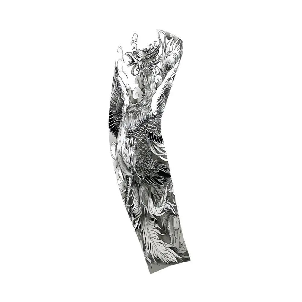 Summer Ice Silk Tattoo Sleeves Arts Temporary Fake Slip On Tattoo Arm Sleeves Sports Sunscreen Sleeves Cycling Driving Fishing Qme C