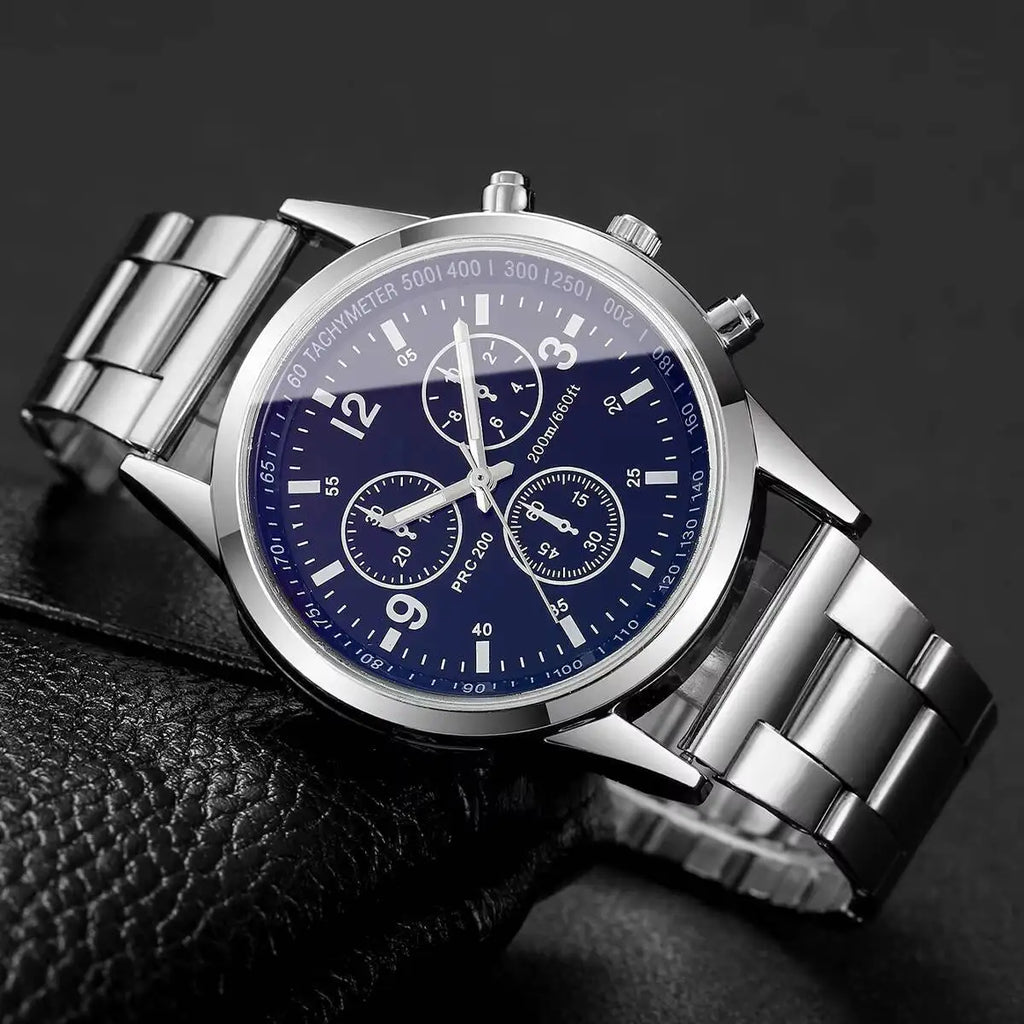 Relógio Quartz Aço Inoxidável para Homens, Relógios De Negócios, Banda Qme