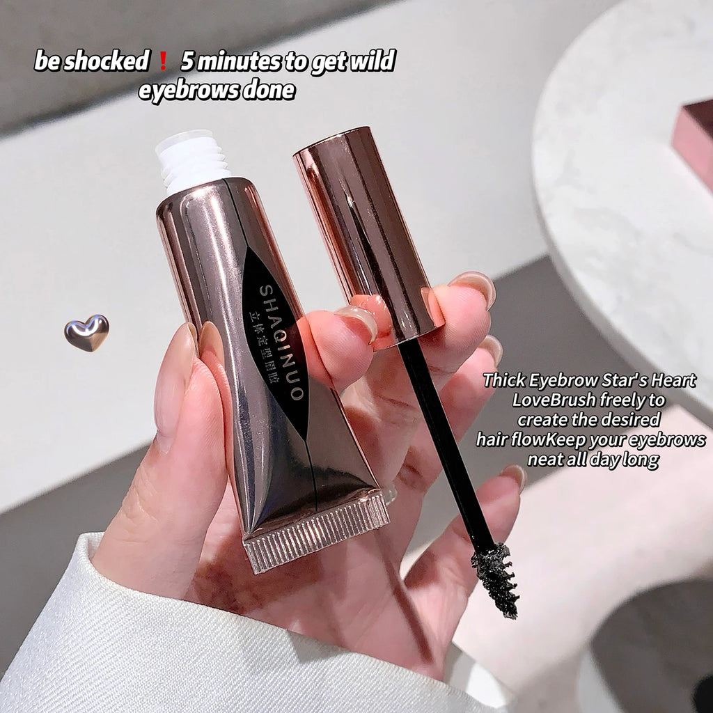 SHAQINUO Eyebrow Styling Gel Easy Shape Long-lasting Hold Small Brush Qme