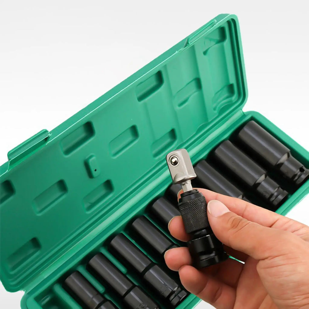 Extended Hex Socket 10mm-24mm Tight Fit With Adapter Air Tool Hex Socket Set For Mechanics Professionals Technicians Crafting Qme