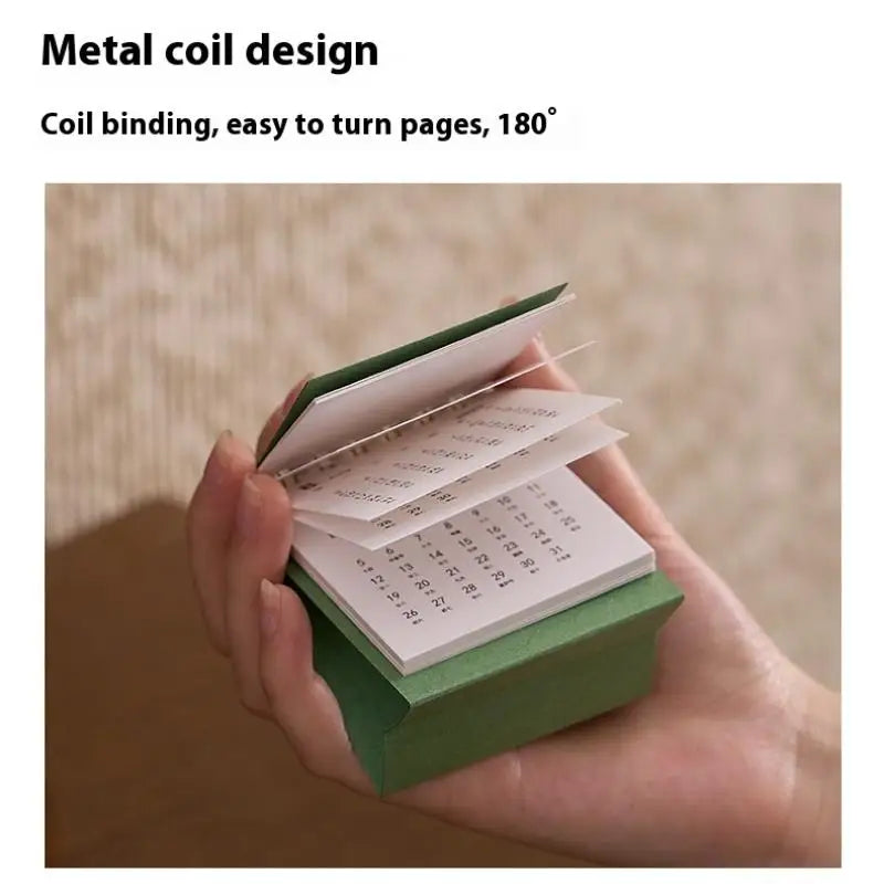Mini Desk Calendar 2026 Small Standing Flip Weekly Creative Coil Qme