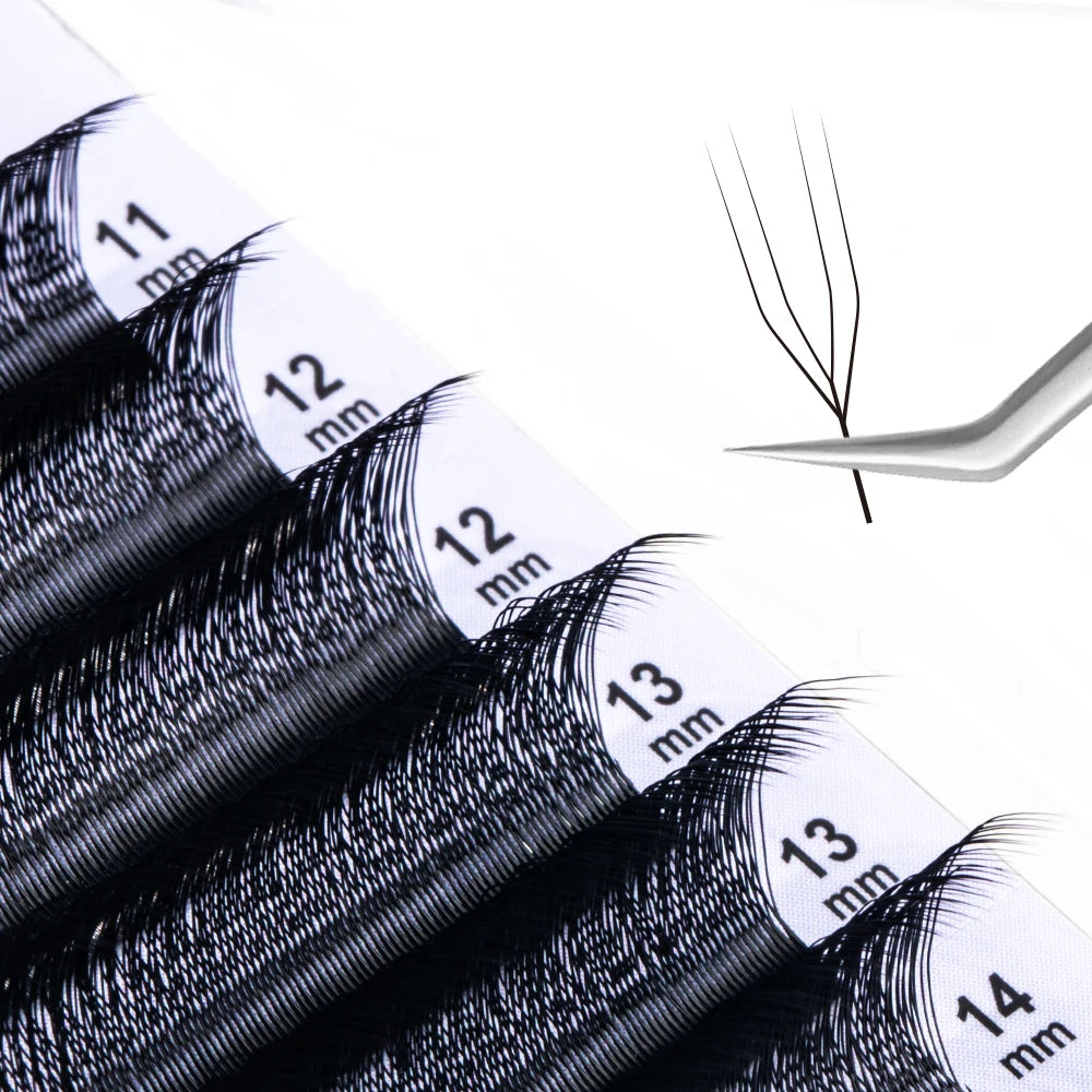 NATUHANA U-shaped YY Parallel Flower Fake Eyelash Cosplay Double Tips Qme U-4D LU 0.07mm|12mm