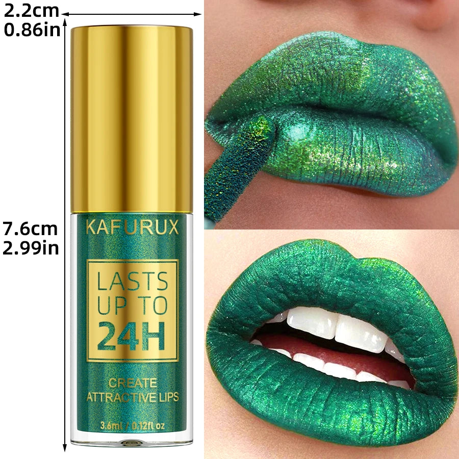 3 Colors Smoky Green Lipstick Pencil Stick Waterproof Pearlescent Qme