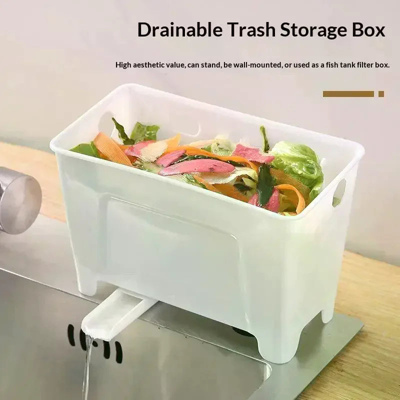 Table Top Trash Can Mini Home Kitchen Waste Storage Box Sink Drain Basket Dry Wet Separation Filtration Magical Qme