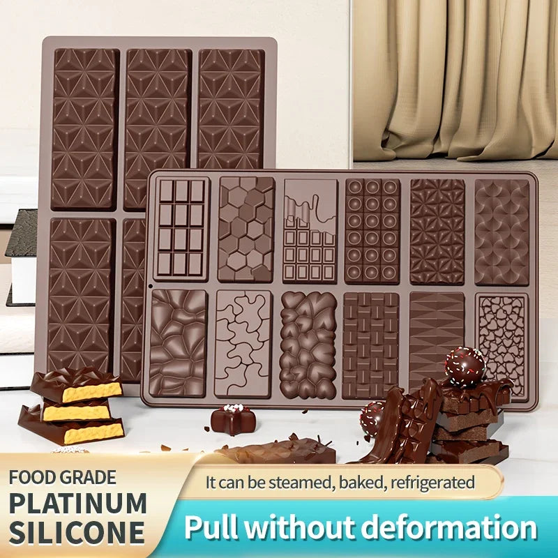 Dubai Chocolate Mold Bar Pistachio Silicone Thick Filling Bars Qme
