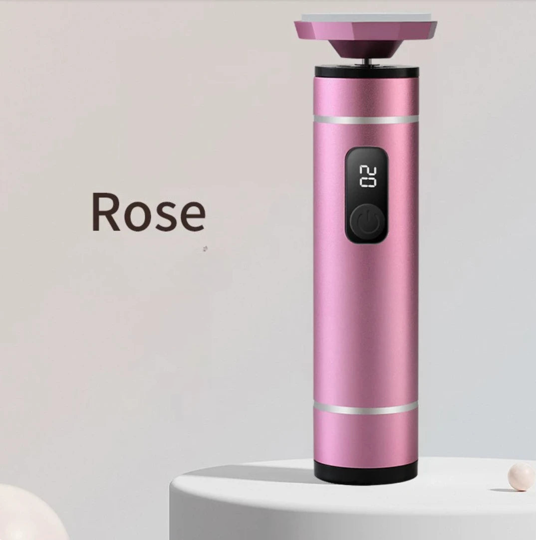 Aluminum Alloy Electric Foot Grinder For Feet - Dual Power Type-C/Battery, Callus & Dead Skin Remover Pedicure Tool Qme Pink