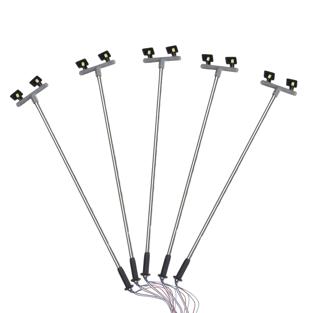 5 Pack Model Railway Yard Lights Twin LED Lamps OO 00 Guage Flood Light 1:76 Model Railroads 5*Twin LED Yard Lights Qme Default Title