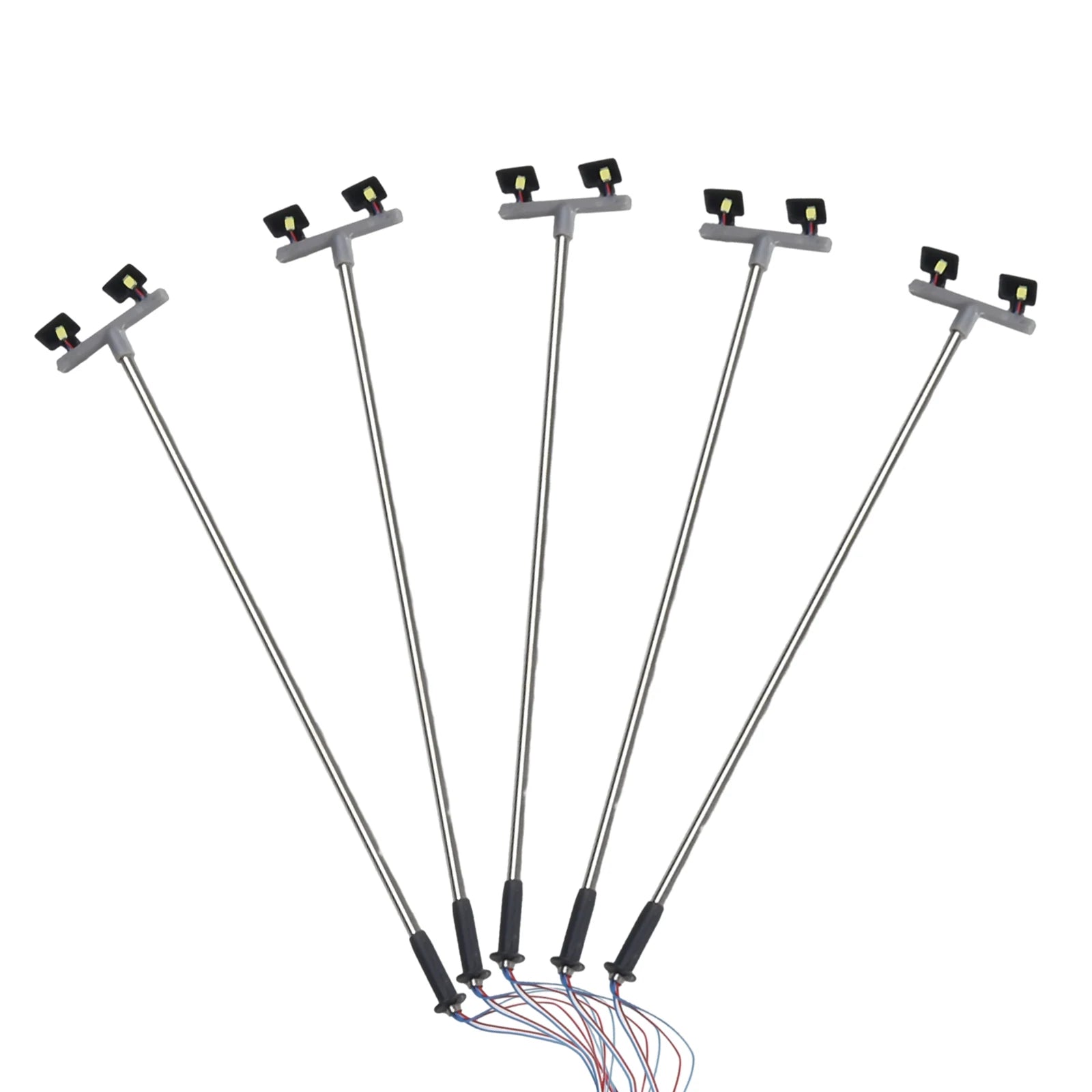 5 Pack Model Railway Yard Lights Twin LED Lamps OO 00 Guage Flood Light 1:76 Model Railroads 5*Twin LED Yard Lights Qme Default Title