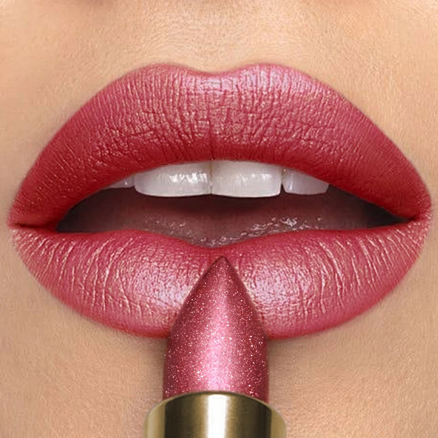 16 Colors Metallic Glitter Shiny Lipstick Lip Tint Waterproof Senior Qme 109