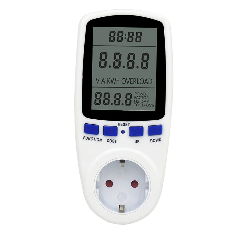 EU Plug Digital Voltage Wattmeter Power Meter Consumption Watt Energy Qme EU