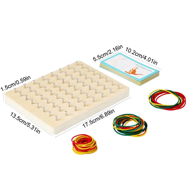 Wooden Geoboard Montessori Toys Geo Board Manipulative Geoboards 4 5 Qme