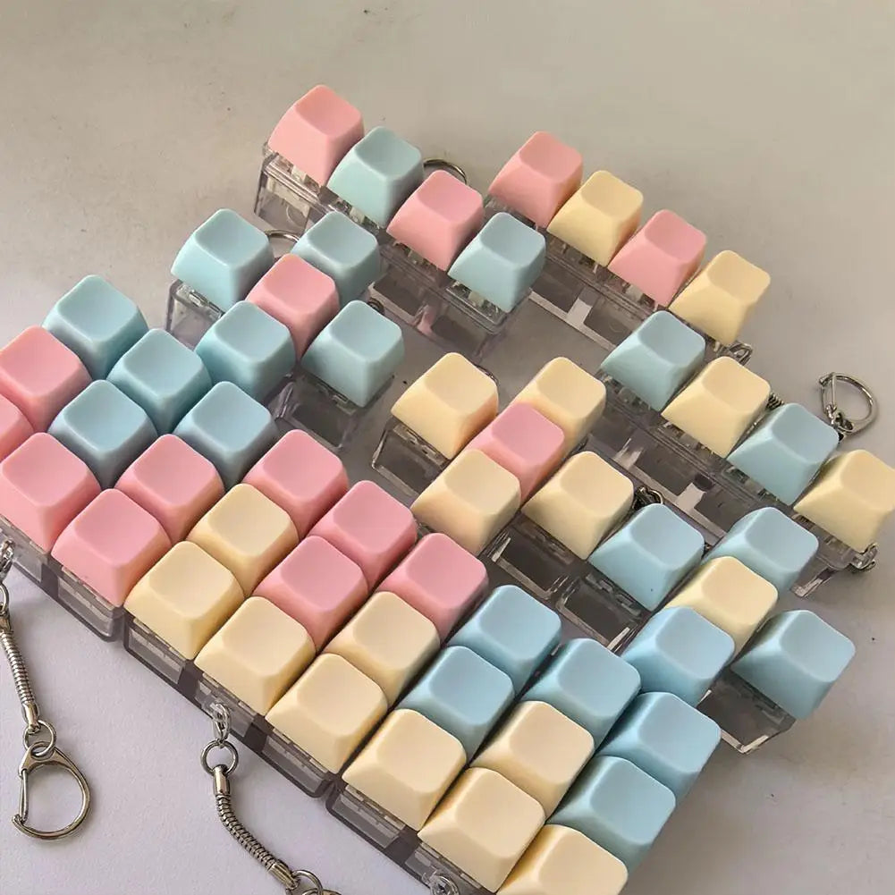 Keyboard Caps Toy Press Stress Relief Fidget Button Key Caps Fidget Keychain Keyboard Keychain Toys Finger Keyboard Key Toy Qme