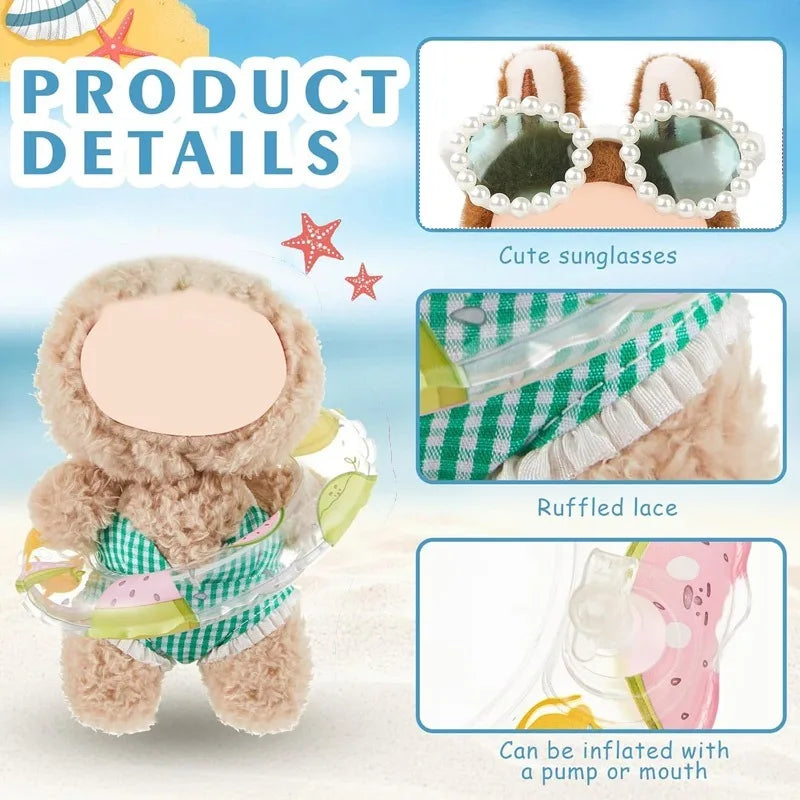 3-piece set of doll clothing suitable for 17cm doll clothing accessories, summer swimming beach party gift decoration gifts Qme