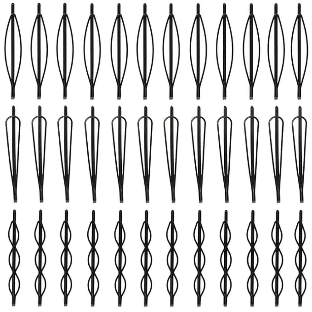 30Pcs Black Hollow Hair Clips, Strong Hold Bobby Pins For Women, Daily Styling Accessories Qme