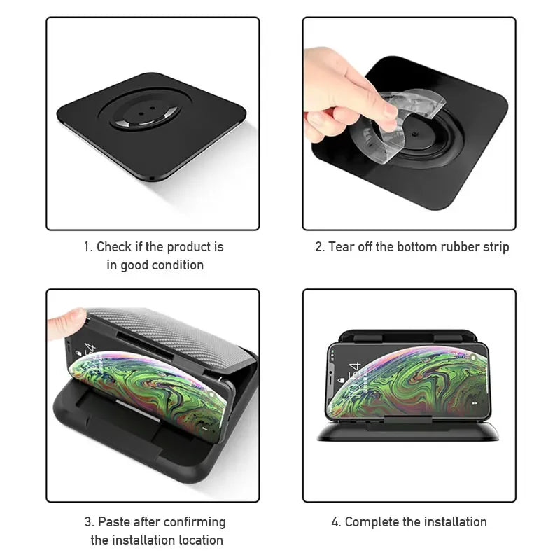 Universal Car Dashboard Phone Holder Mobile Phone Clip Bracket Adjustable Anti-Slip Silicone Suction Pad Phone Navigate Mount Qme