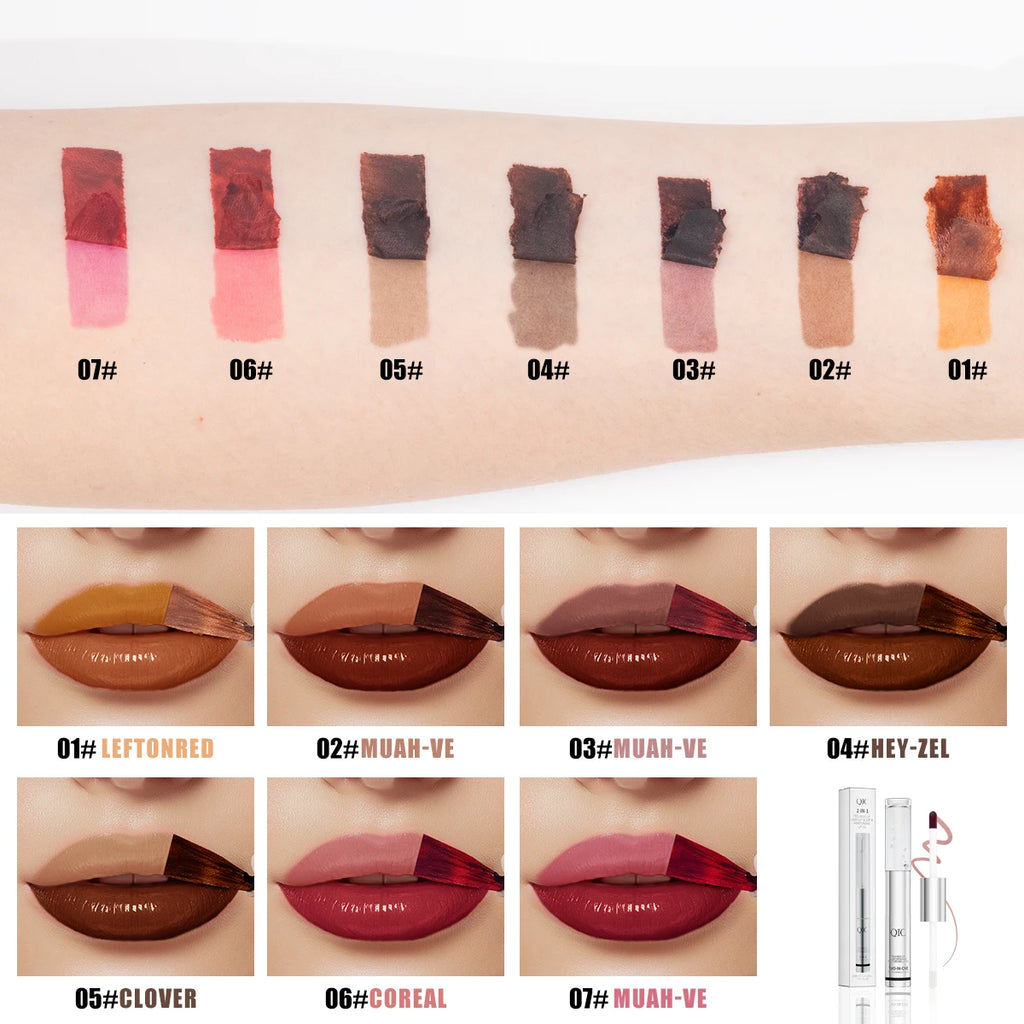 QIC Waterproof Lip Liner Peel Off Tattoo Lipgloss Long Lasting Matte Lip Tint Brown Contour Tear-off Lips Stain Cosmetic Qme