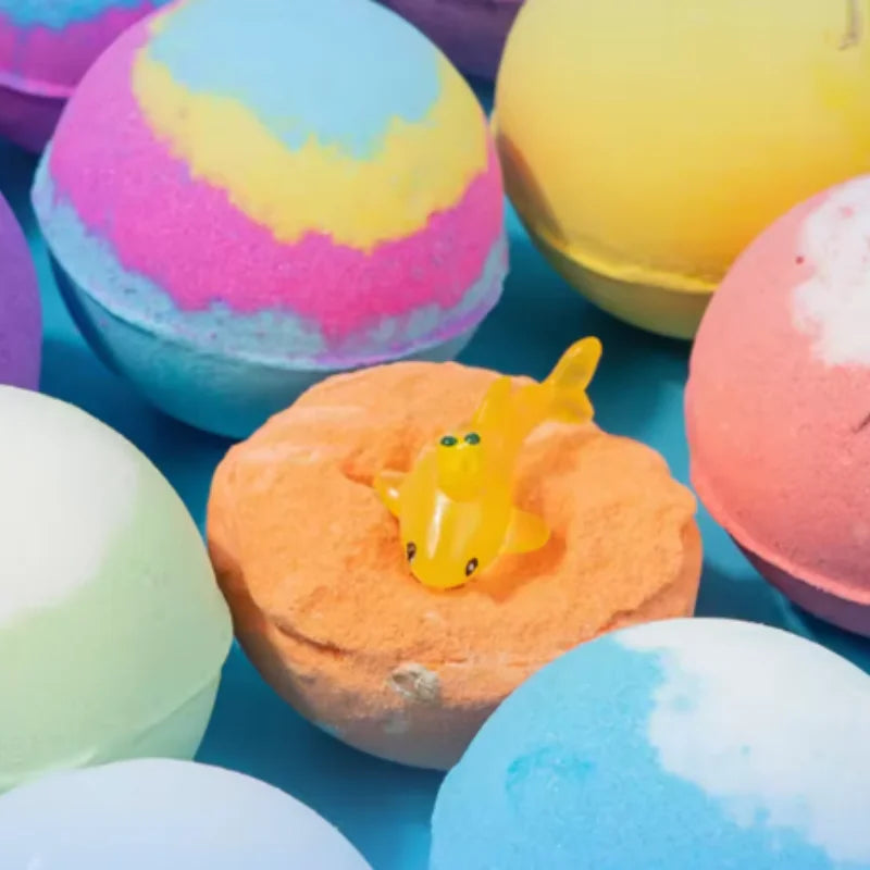 Natural Bath Salt Ball Pack Gift Box Containing Children's Surprise Toys Fun Bathing Moisturizing Anti Drying Bath Bombs Qme