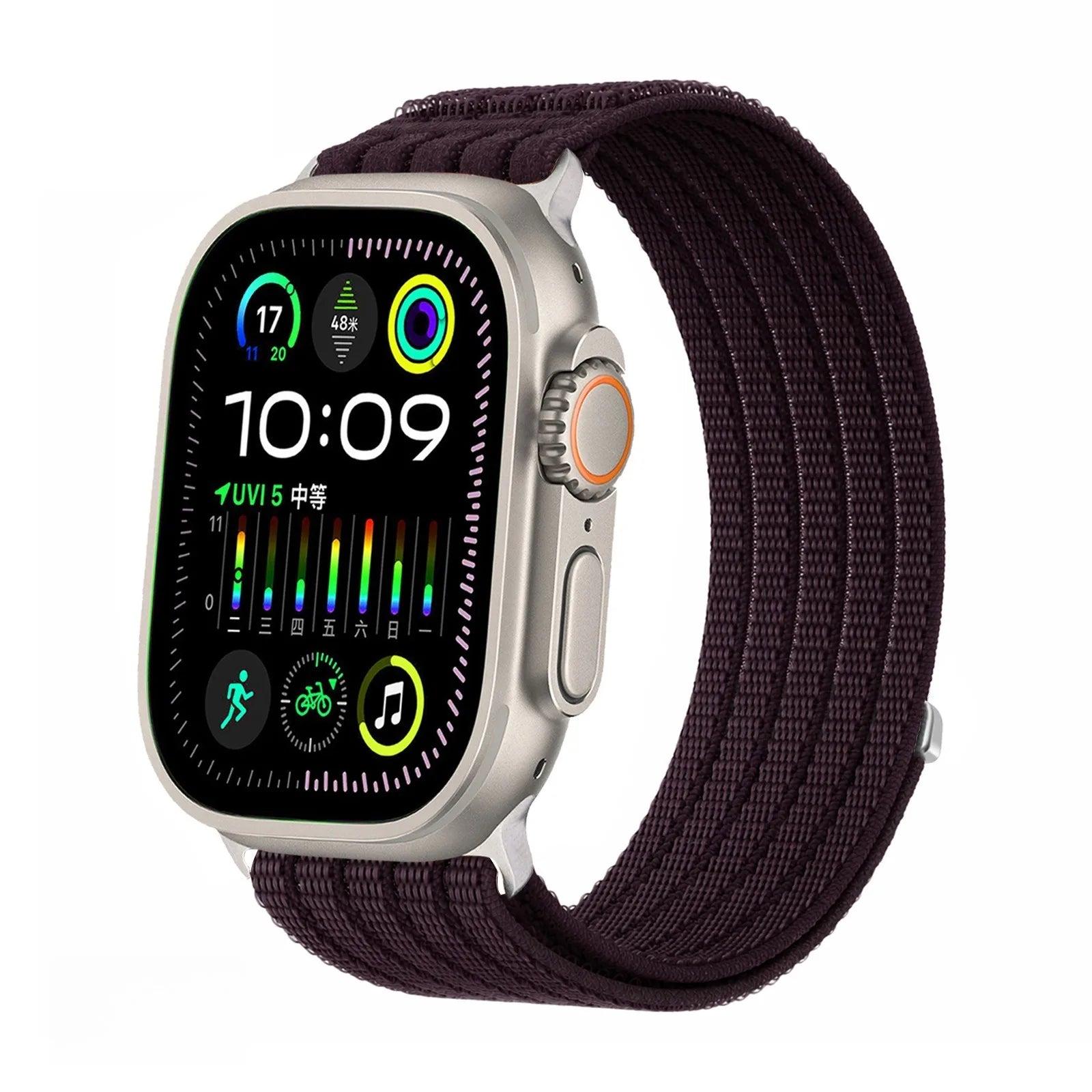 A Cloud Soft Breathable Nylon Loop Watch Strap for Apple Watch Series 10 9 8 S11 Lightweight Comfortable Replacement Wrist Band Qme Plum color 42 44 45 46 49 S10 S