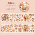 1 Roll Rainbow Gear PET Tape for Scrapbooking Journal DIY Decoration, Phone Case, Laptop, Collage Art Supplies Qme 1