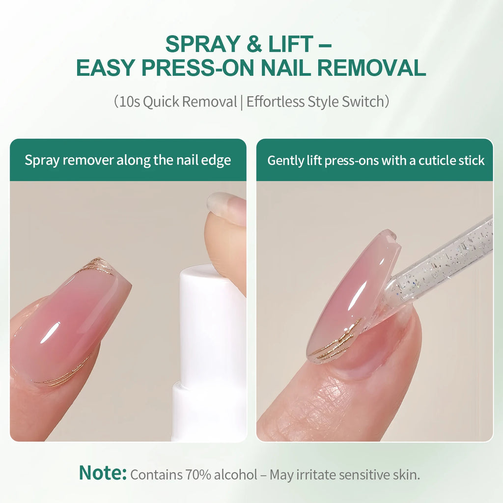 Nailpop Nail Remover Spray Press Nails False Tips UV Soak Off Solid Qme