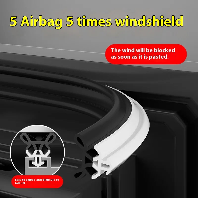 4M Plastic Steel Window Seal Strip Card Slot Type Flexible Bilateral Multi-layer Windproof Dustproof Strip for Window Gap Qme