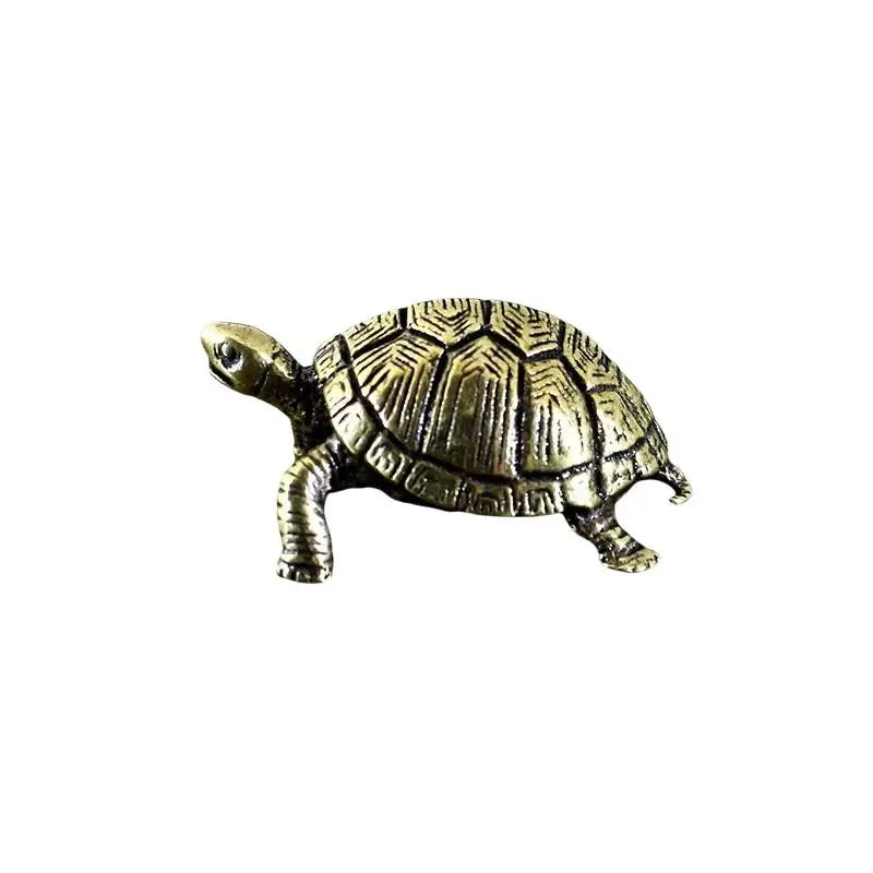 Pure Copper Turtle Statue Vintage Brass Tortoise Figurines Desktop Qme A